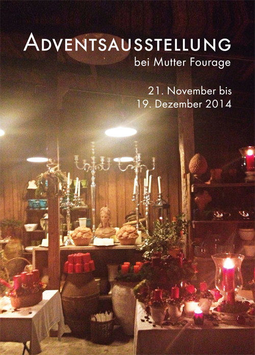 Postkarte Hofcafé Adventsausstellung 2014