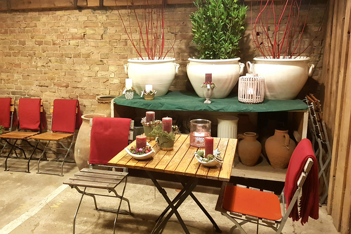 Gemütlich und warm draußen sitzen im Winterpalais